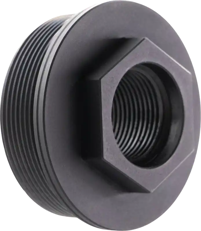 CMMG ZEROED Direct Thread HUB Mount Adapter, 5/8x24 to 1.375x24, Nitride Black 11DB016