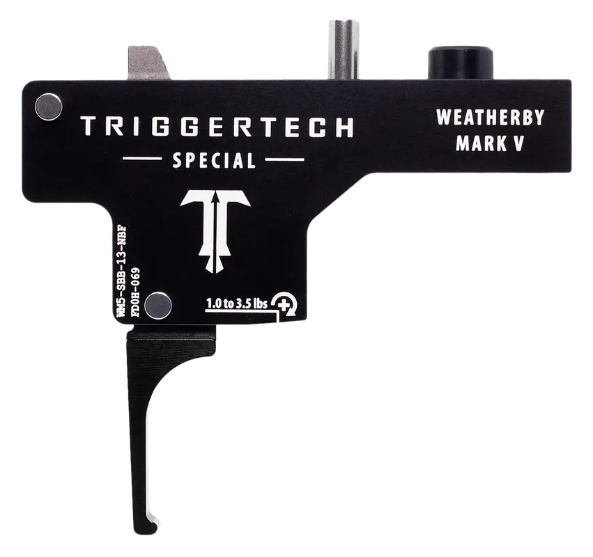TriggerTech Weatherby Mark V Special Single-Stage Flat Trigger, 1-3.5 lb Adjustable WM5SBB13NBF
