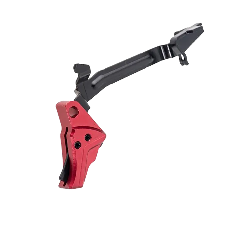 Tyrant CNC I.T.T.S. Trigger with Bar for Glock Gen 3-4, Red/Black Aluminum TDGTRIG34REDBLACKBAR