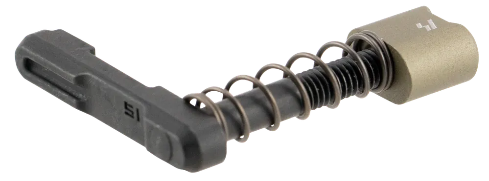 Strike AR Magazine Catch, Black Steel with FDE 6061-T6 Aluminum Release Button for AR Platform ARSMCFDE