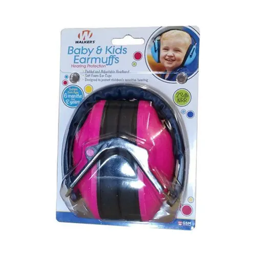 Walker‘s Game Ear Baby & Kids Hearing Protection Earmuffs, 23 NRR Adjustable Headband WLKGWPFKDMPK