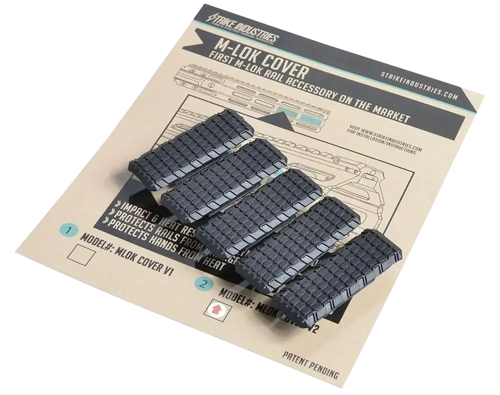 Strike Industries M-LOK Cover V2 Black Polymer Rail Panels 5-Pack Aggressive Texture MLOKCOVERV