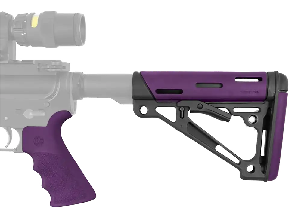 Hogue OverMolded AR-15 Commercial Collapsible Stock & Beavertail Grip Kit, Purple 15655