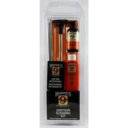 Hoppe‘s Shotgun Cleaning Kit for All Gauges, No Brushes, No. 9 Solvent, Aluminum Rod HOPSGOUB