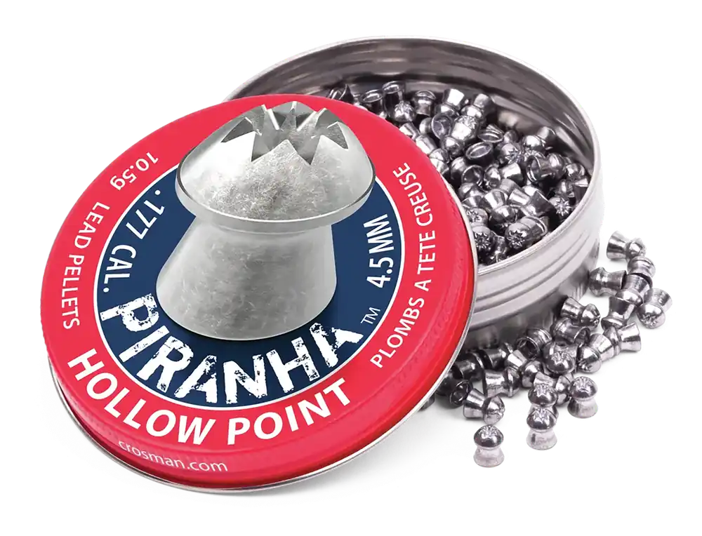Daisy Piranha .177 Cal Lead Hollow Point Air Gun Pellets, 400 Count Tin LPPH76P