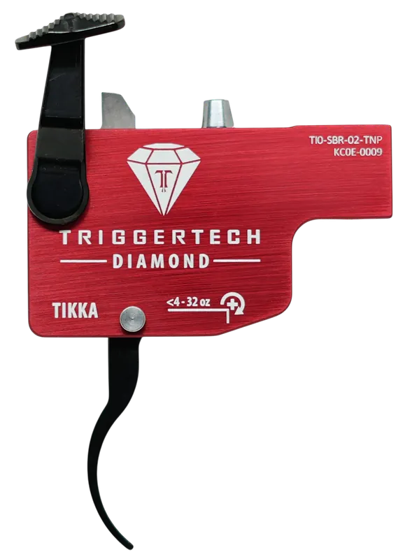 TriggerTech Diamond Trigger for Tikka T3/T3x/T1x RH Pro-Curve Lever Black/Red TI0SRB02TNP