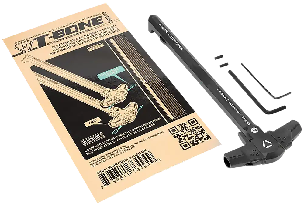 Strike T-Bone AR-15 Charging Handle, Adjustable Gas Redirect, 5.56 NATO/.223 ARTBCH223BKBK