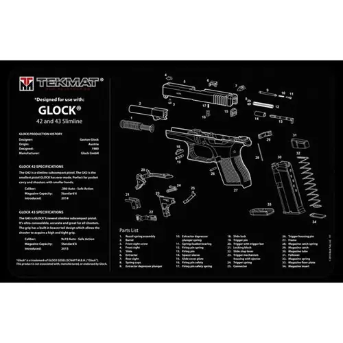 GLOCK 42/43 CLEANING MAT - 11" X 17"