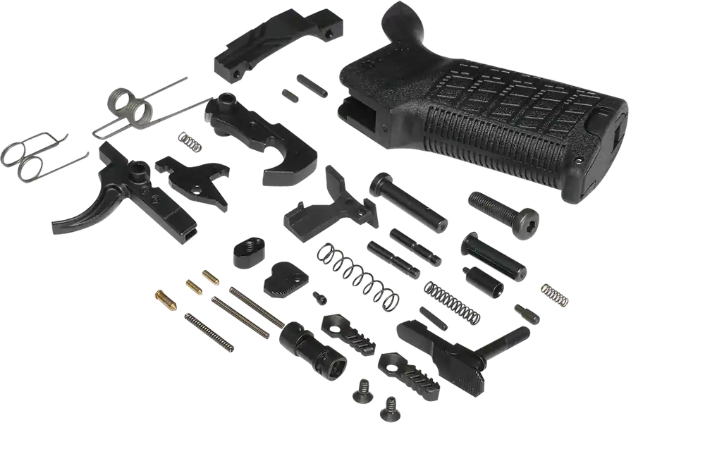 CMMG ZEROED AR-15 Lower Parts Kit w/ Ambidextrous Safety & Mag Catch, Black Grip 55CA642