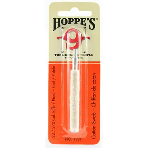 Hoppe‘s Cotton Bore Cleaning Swab for .22 to .270 Caliber Rifles, Soft Washable, HOP1321