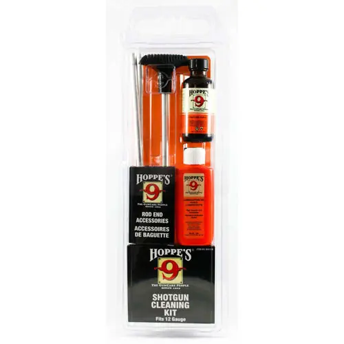 Hoppe‘s 12 Gauge Shotgun Cleaning Kit with 3-Piece Aluminum Rod, Clamshell Pack HOPSGO12B
