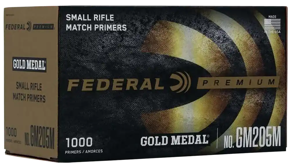 Federal Gold Medal Premium Small Rifle Match Primers, 1000-Count Box (5/Case), GM205M
