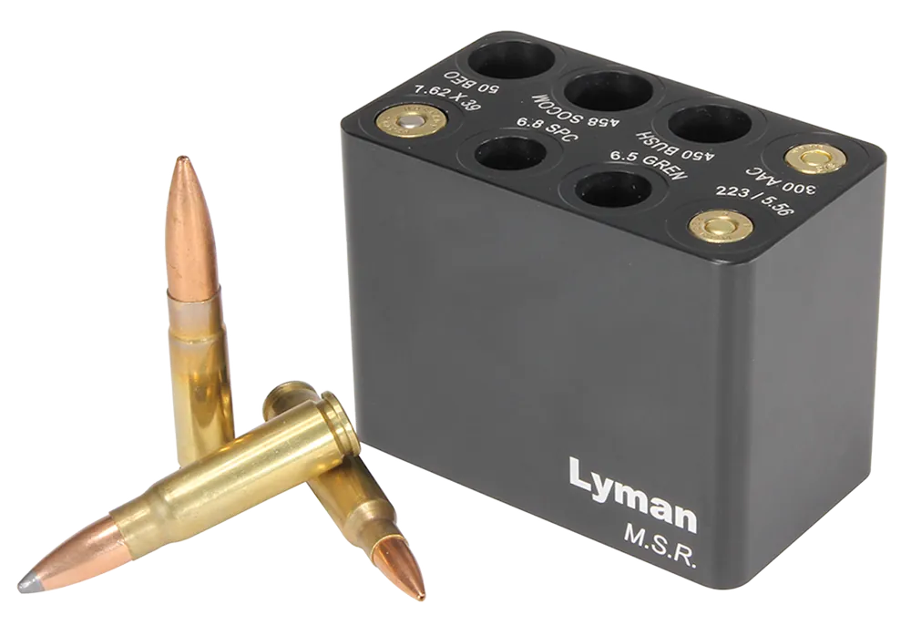 Lyman Modern Sporting Rifle Multi-Caliber Ammo Checker Block Cartridge Gauge, Black 7833003