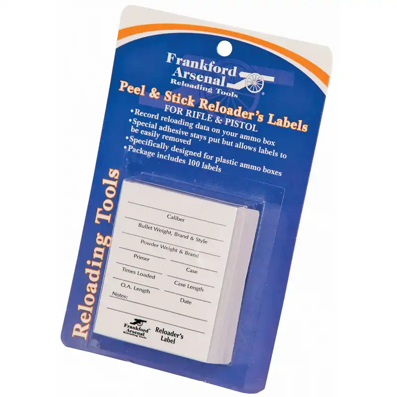 Frankford Arsenal Peel & Stick Reloader’s Labels for Rifle & Pistol Ammo Boxes, 100 Pack 202364