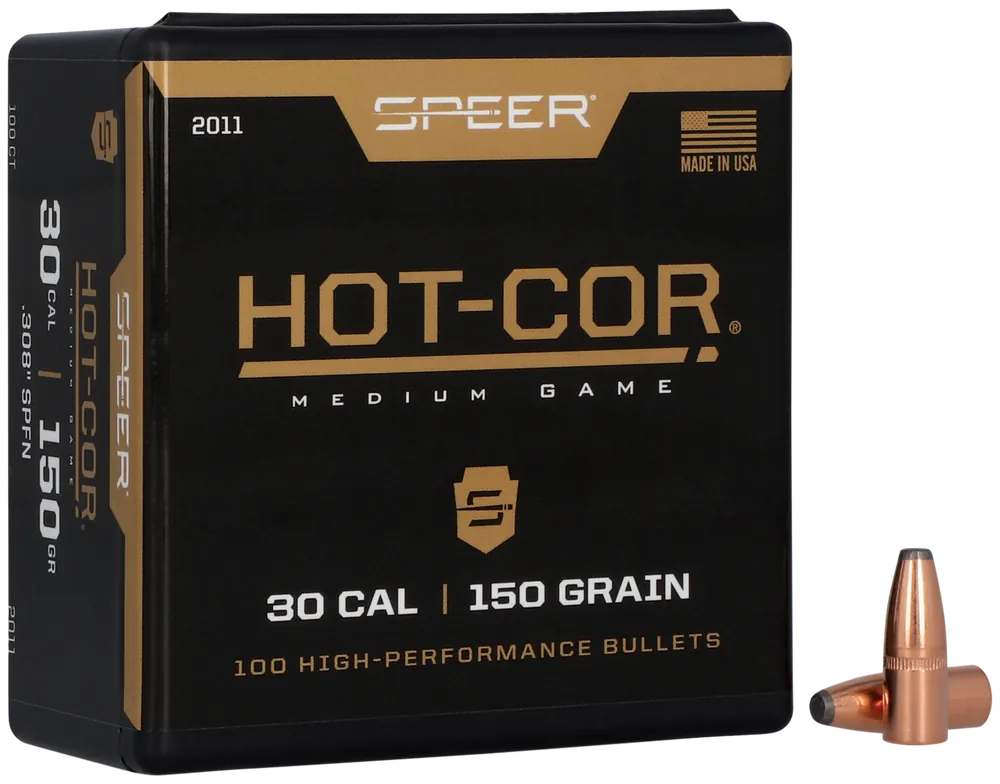 Speer Hot-Cor .308 150gr Soft Point Flat Nose Rifle Reloading Bullets, 100 Count 2011