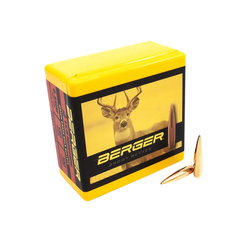 Berger Bullets Very Low Drag (VLD) Hunting Match Grade 6.5mm 130gr Bullets 100/Box 26503