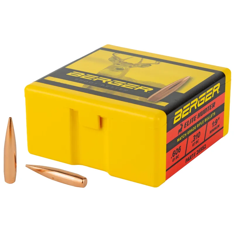 Berger Bullets 6.5mm .264 140gr Elite Hunter Hybrid Hunting Bullets, 100 Count 26552