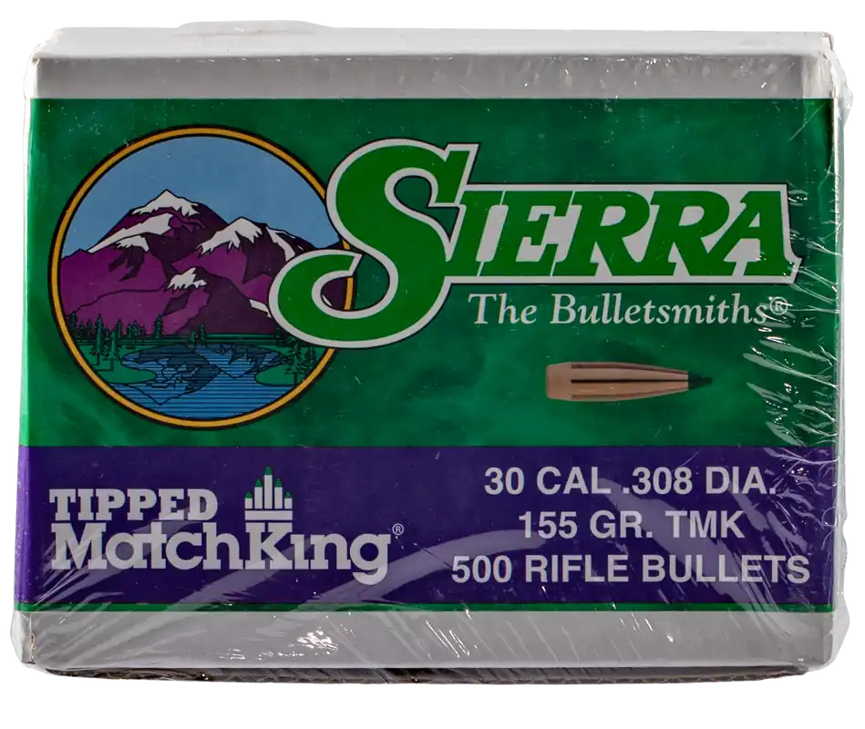 Sierra Tipped MatchKing .30 Caliber 155gr .308 Tipped Match Bullets 500/Box 7755C