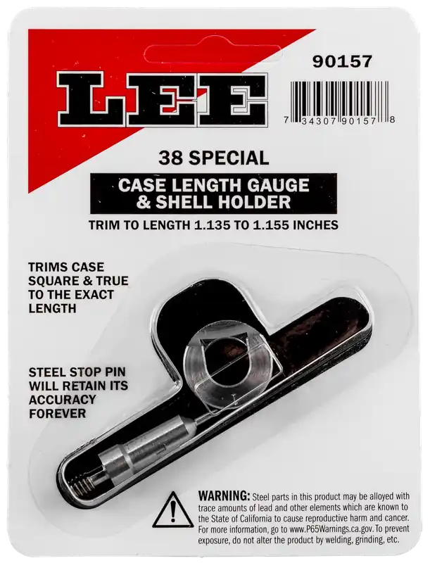 Lee .38 Special Case Length Gauge & Shell Holder Set for Case Trimming, 90157