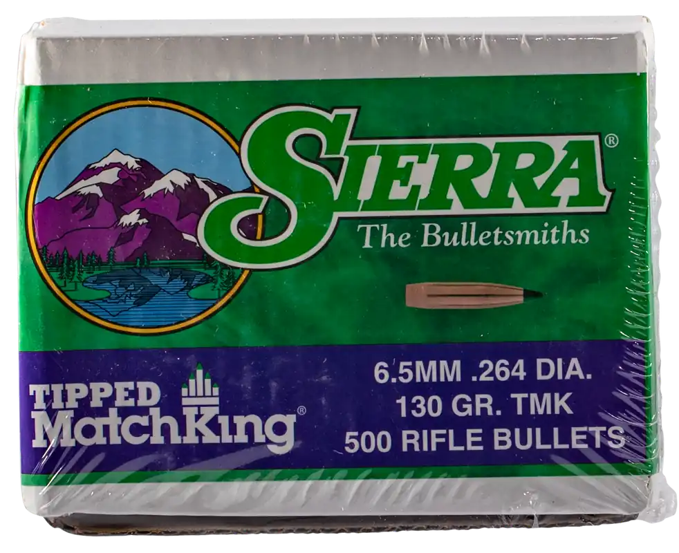 Sierra Tipped MatchKing 6.5mm .264 130gr Polymer Tip Boat Tail Rifle Bullets 500/Box 7430C