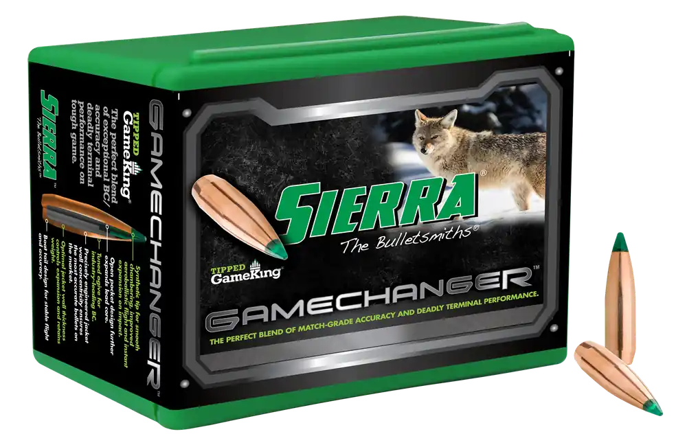 Sierra Tipped GameKing .22 Cal .224 64gr Polymer Tip Boat Tail Rifle Bullets 100ct 4062