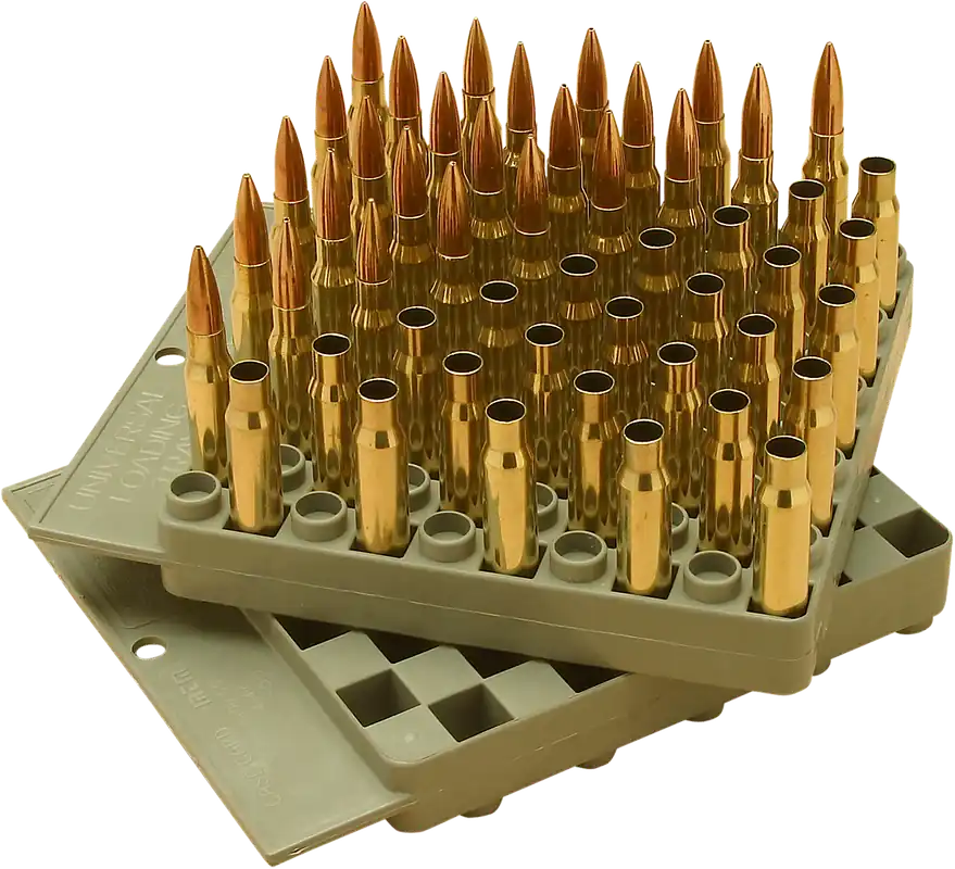 MTM Case-Gard Compact Universal Reloading Loading Tray, 50-Round Multi-Caliber Gray Plastic LT5043