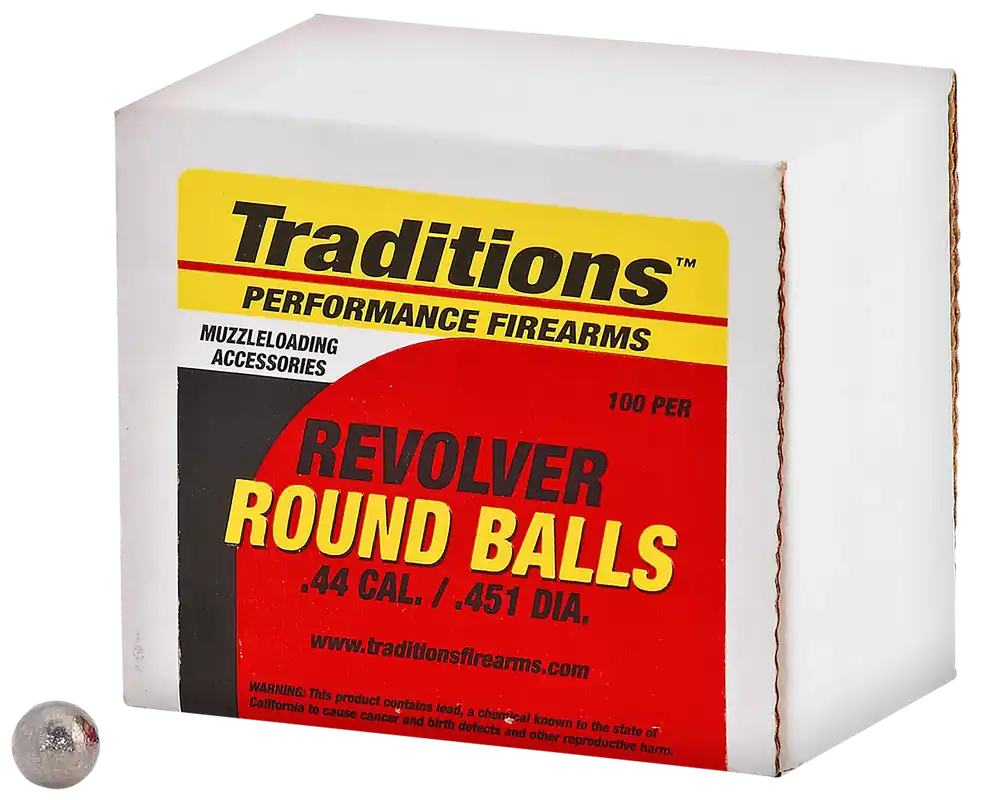 Traditions Revolver Round Balls .44 Cal .451 Dia 140 Grain Pure Lead 100 Count A1647