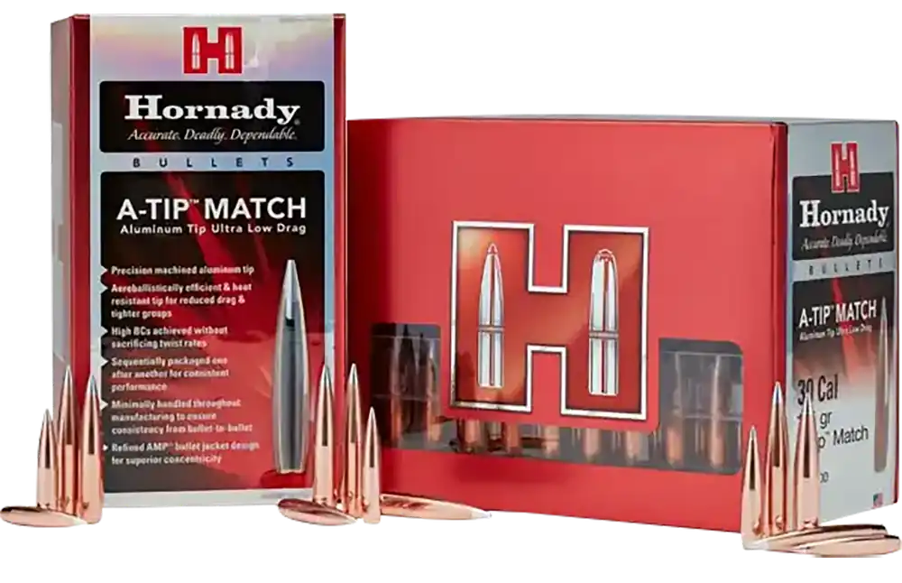Hornady A-Tip Match Rifle Bullets .375 Cal 390 Grain Precision Aluminum Tip 3729 (25/Box)