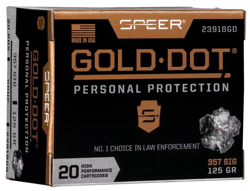 Speer Gold Dot .357 SIG 125 Grain Hollow Point Handgun Component Bullets, 100 Count 4360