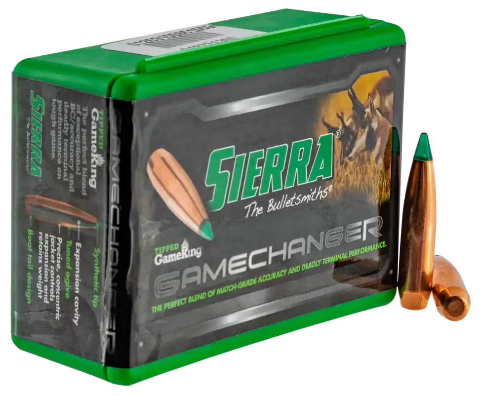 Sierra Tipped GameKing GameChanger 6.5mm 130gr Polymer Tip Boat Tail Hollow Point Bullets 4330T