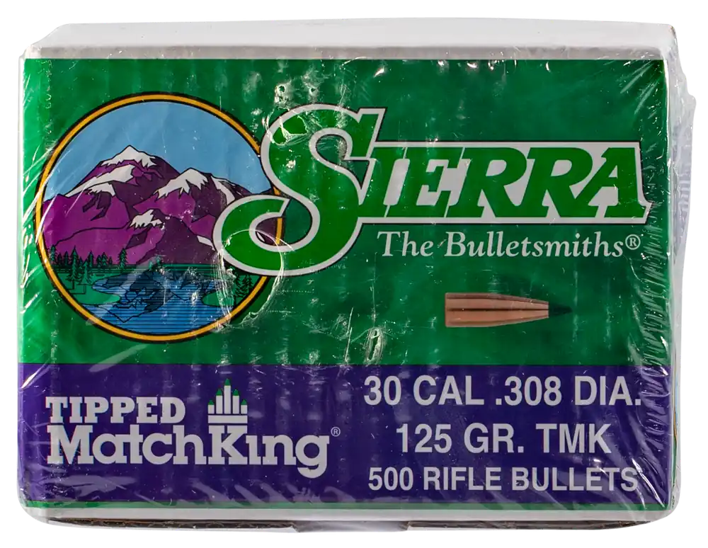 Sierra Tipped MatchKing .30 Caliber .308 125 Grain Tipped Rifle Bullets, 500/Box 7725C