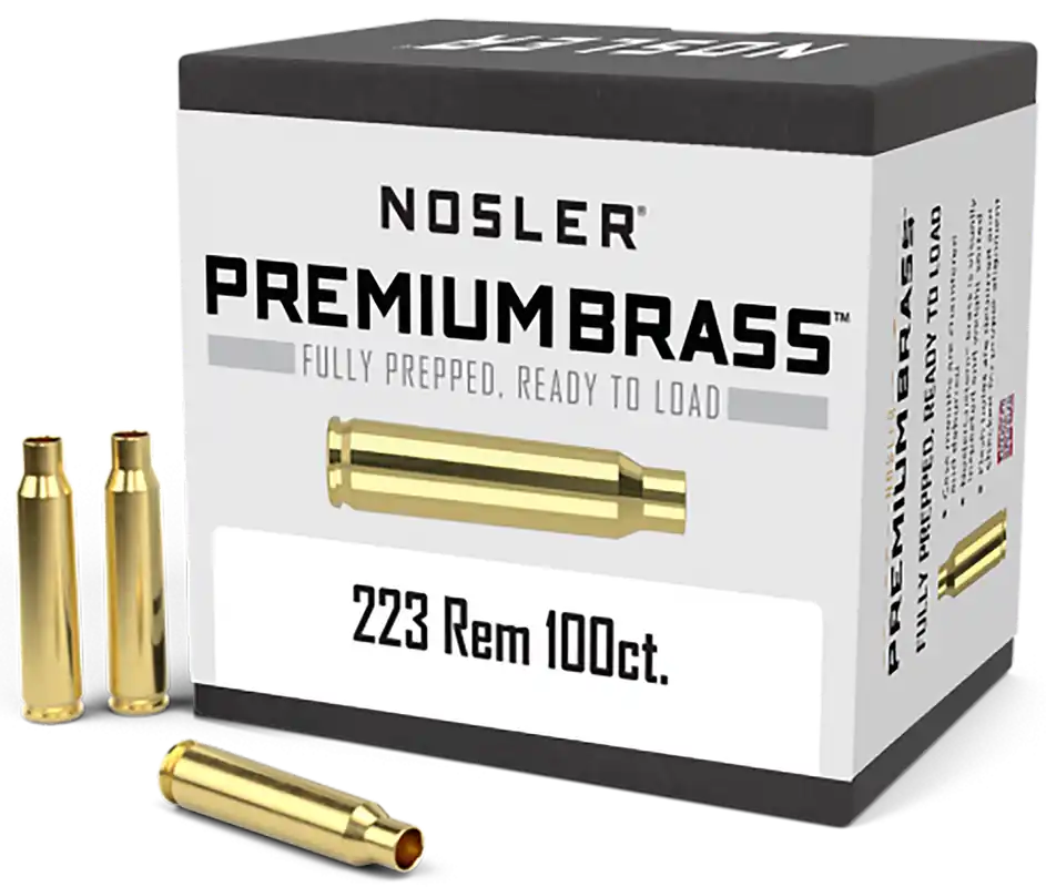 Nosler Premium Unprimed .223 Remington Rifle Brass Cases, Weight-Sorted, 100 Count 10098