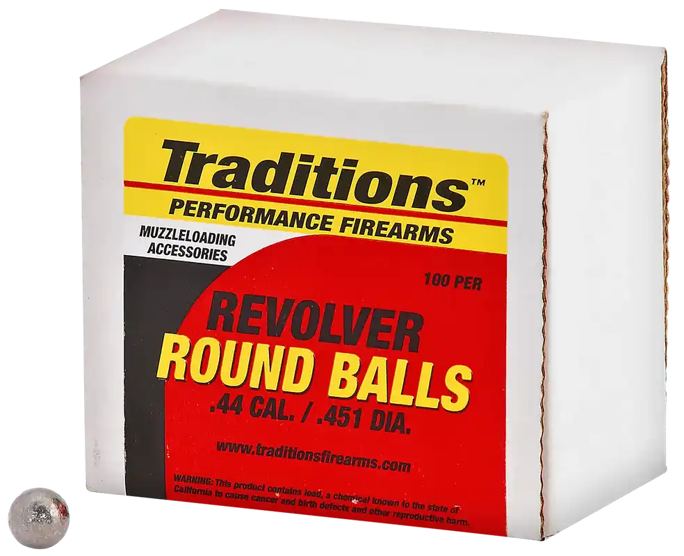 Traditions Revolver Round Balls .44 Cal (.454) 140gr Pure Lead Precision Swaged 100ct A1642