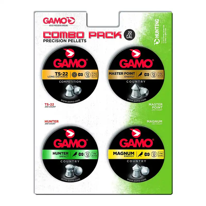 Gamo USA .22 Caliber Combo Precision Air Gun Pellets Pack, 950-Count Assorted 63209295554