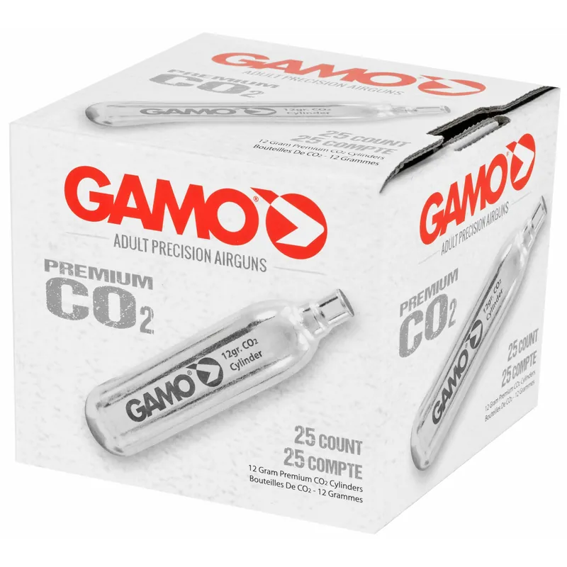 Gamo USA 12 Gram CO2 Cartridges 25-Pack for CO2 Air Pistols & Rifles 62124702554