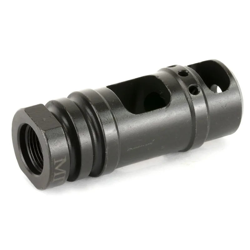 Midwest Industries AR-15 Two-Chamber Muzzle Brake 1/2x28 Thread Tool Steel Black Phosphate MI-MB4