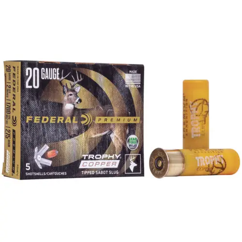 Federal Premium Trophy Copper 20 Gauge 2-3/4 Inch 275 Grain Sabot Slug 1700 FPS FEDP208TC
