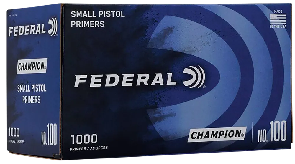 Federal Champion No. 100 Small Pistol Primers for Reloading, 1000/Box, 5-Box Case 100