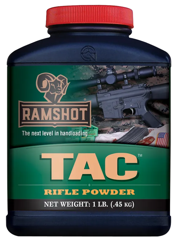 Ramshot TAC Smokeless Rifle Powder 8 lb Canister, Double-Base Spherical Propellant TAC8