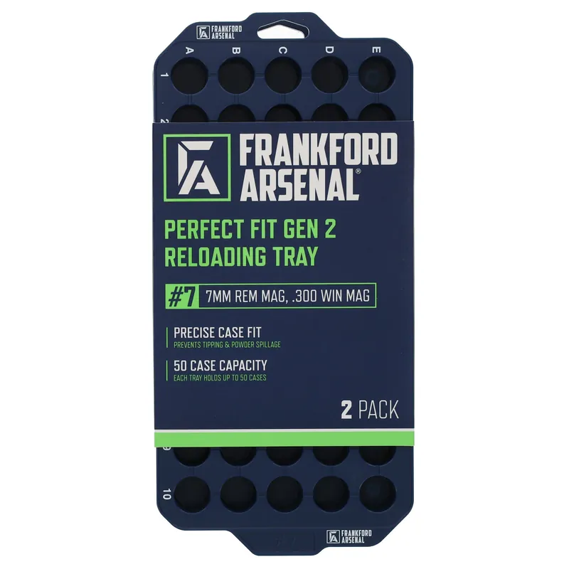 Frankford Arsenal Perfect Fit Gen 2 Reloading Tray 8, 2-Pack 50-Case Capacity, 1183644