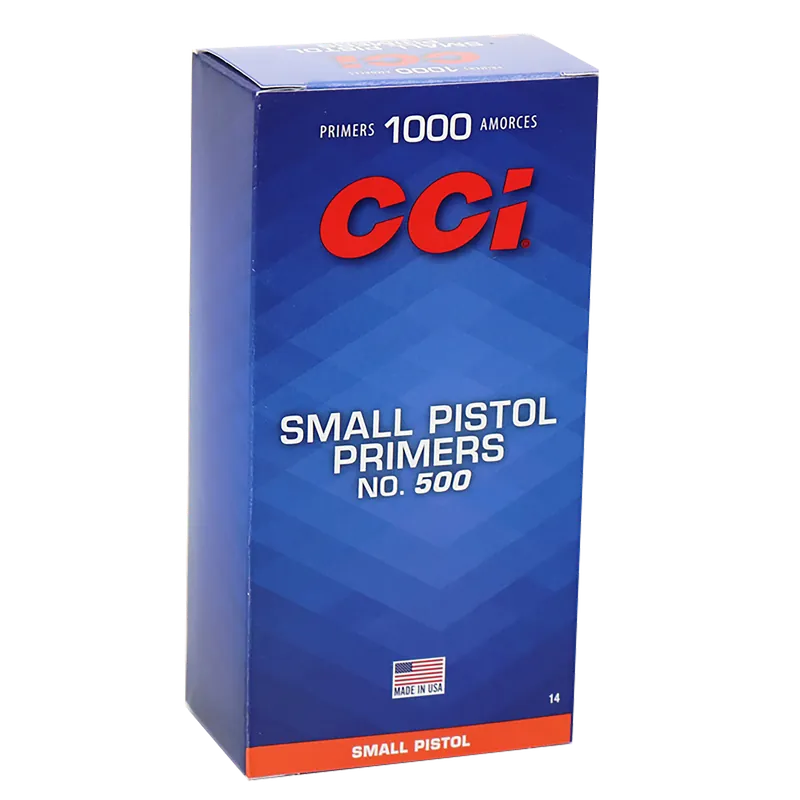 CCI No. 500 Small Pistol Primers for Reloading, 1000-Count Box 0014