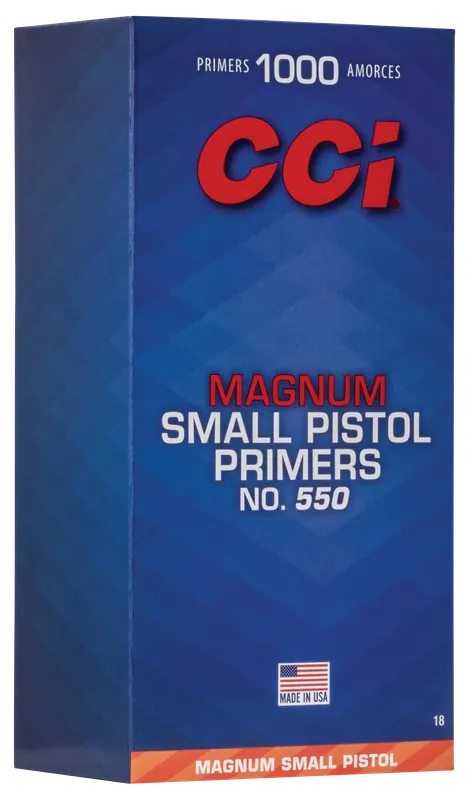 CCI 550 Magnum Small Pistol Primers for Reloading, Non-Corrosive, 1000 Count Box 0018
