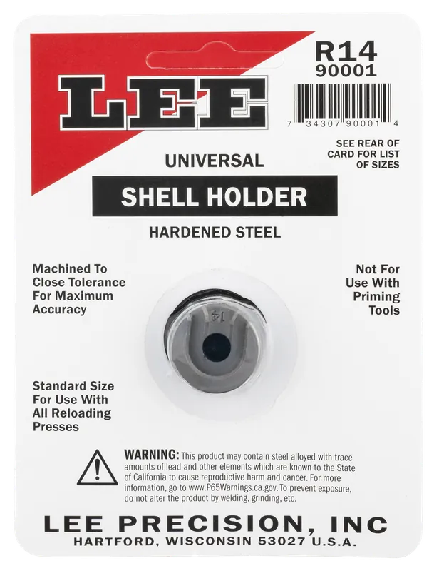 Lee Precision Universal Shell Holder 14R Hardened Steel for Reloading Presses 90001