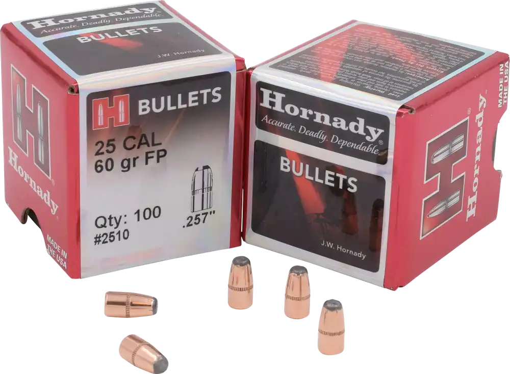 Hornady Traditional Varmint Rifle Bullets .257 25 Cal 60 Grain Flat Point 2510