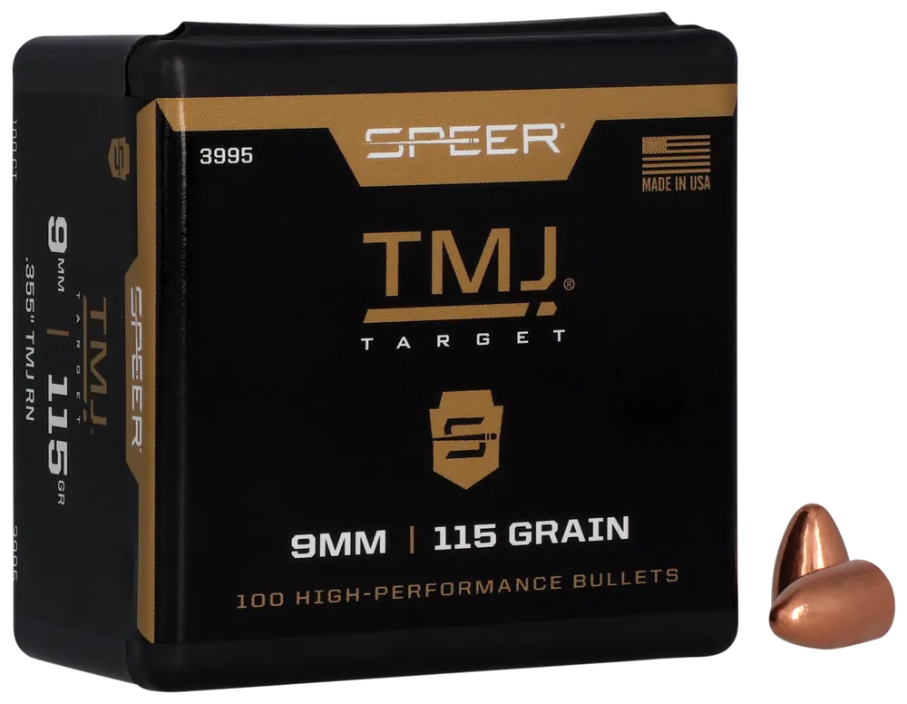 Speer Total Metal Jacket 9mm 115gr .355 Reloading Bullets, 100 Count Box (3995)