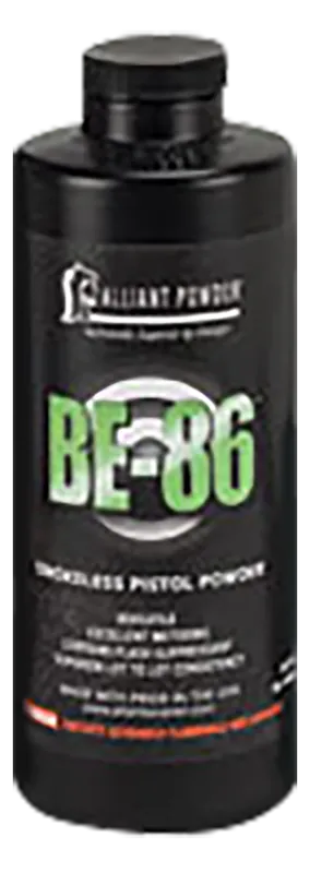 Alliant BE-86 Smokeless Pistol Powder, High-Energy Flake with Flash Suppressant, 1 lb BE86