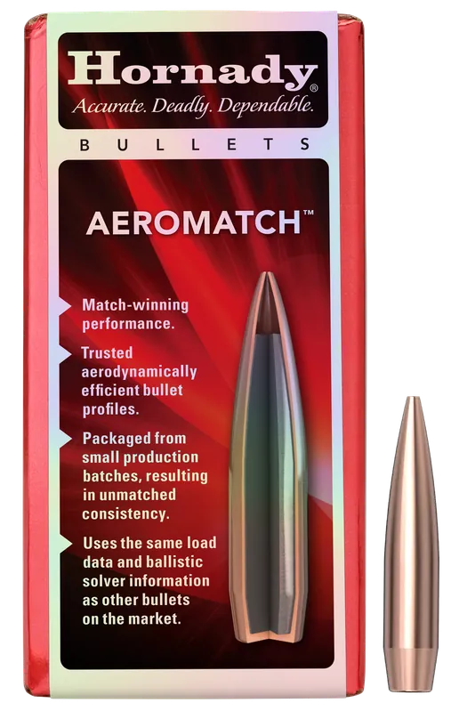 Hornady AeroMatch .224 22 Cal 69 Grain HPBT Match Bullets, 100 Count Box 22771