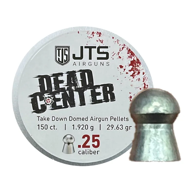 JTS Group Dead Center .25 Caliber Domed Airgun Pellets 29.63 Grain 150 Count Tin JAC114