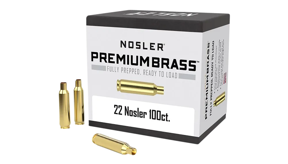 Nosler Premium Unprimed 22 Nosler Rifle Brass Cases, Weight-Sorted Ready to Load, 10067