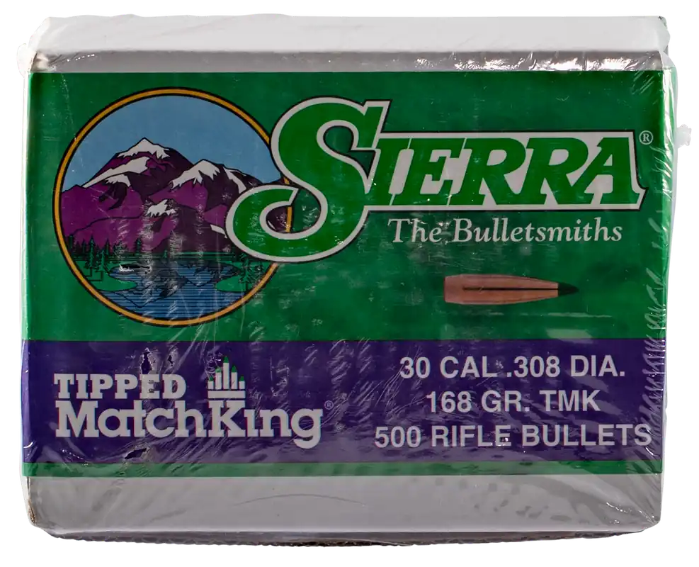 Sierra Tipped MatchKing .30 Caliber 168gr Polymer Tip Boat Tail Rifle Bullets 500/Box 7768C